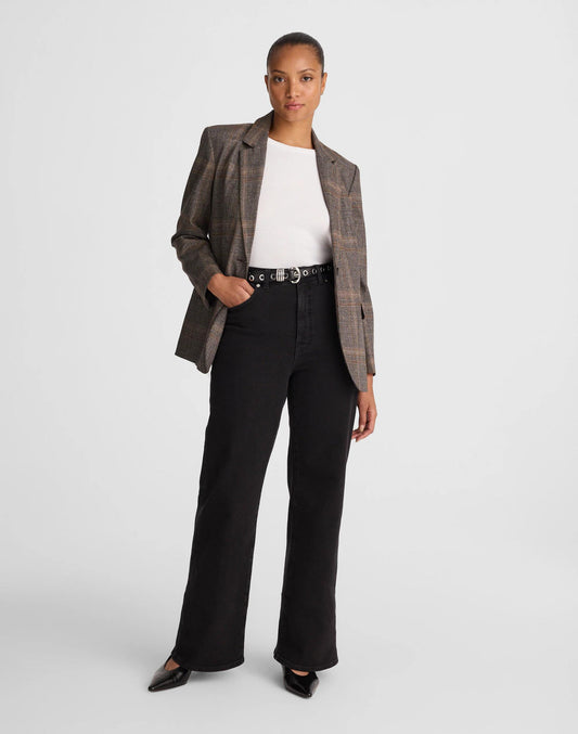 The Curvy Wide-Leg Jean in Super Stretch Denim Black Frost | Madewell