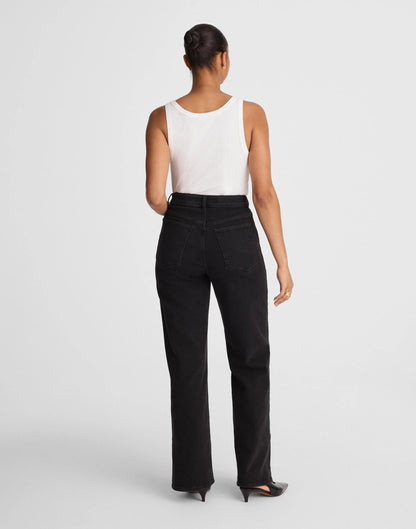The Curvy Wide-Leg Jean in Super Stretch Denim Black Frost | Madewell