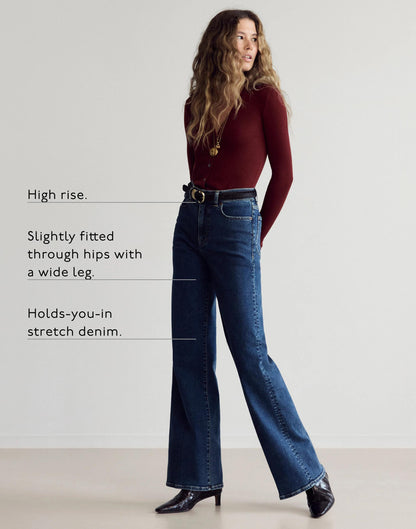 The Curvy Wide-Leg Jean in Super Stretch Denim Black Frost | Madewell