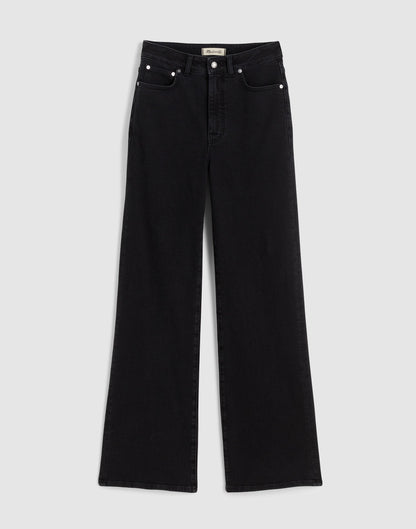 The Curvy Wide-Leg Jean in Super Stretch Denim Black Frost | Madewell