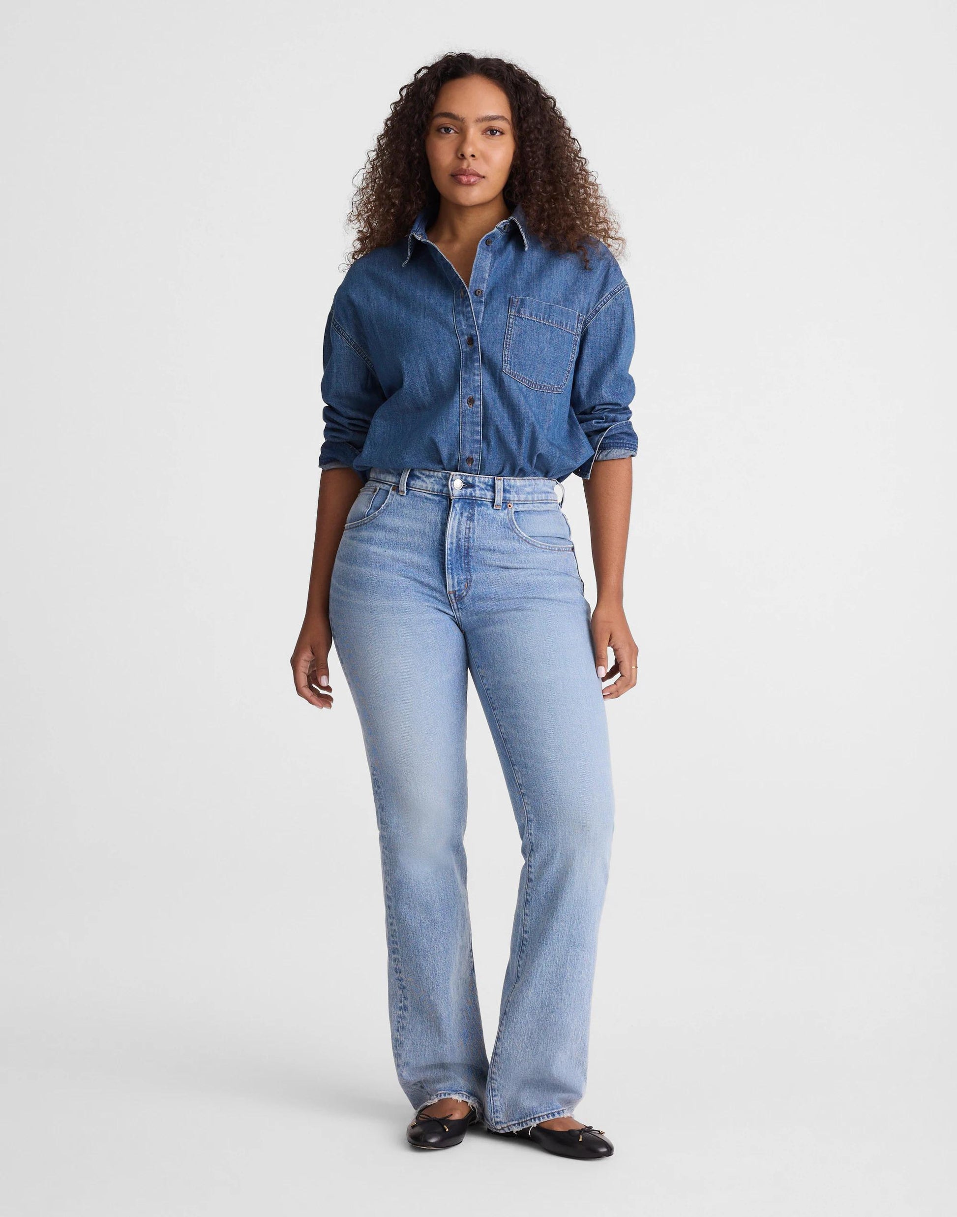 Curvy Relaxed Bootcut Jeans Raebrook Wash | Madewell