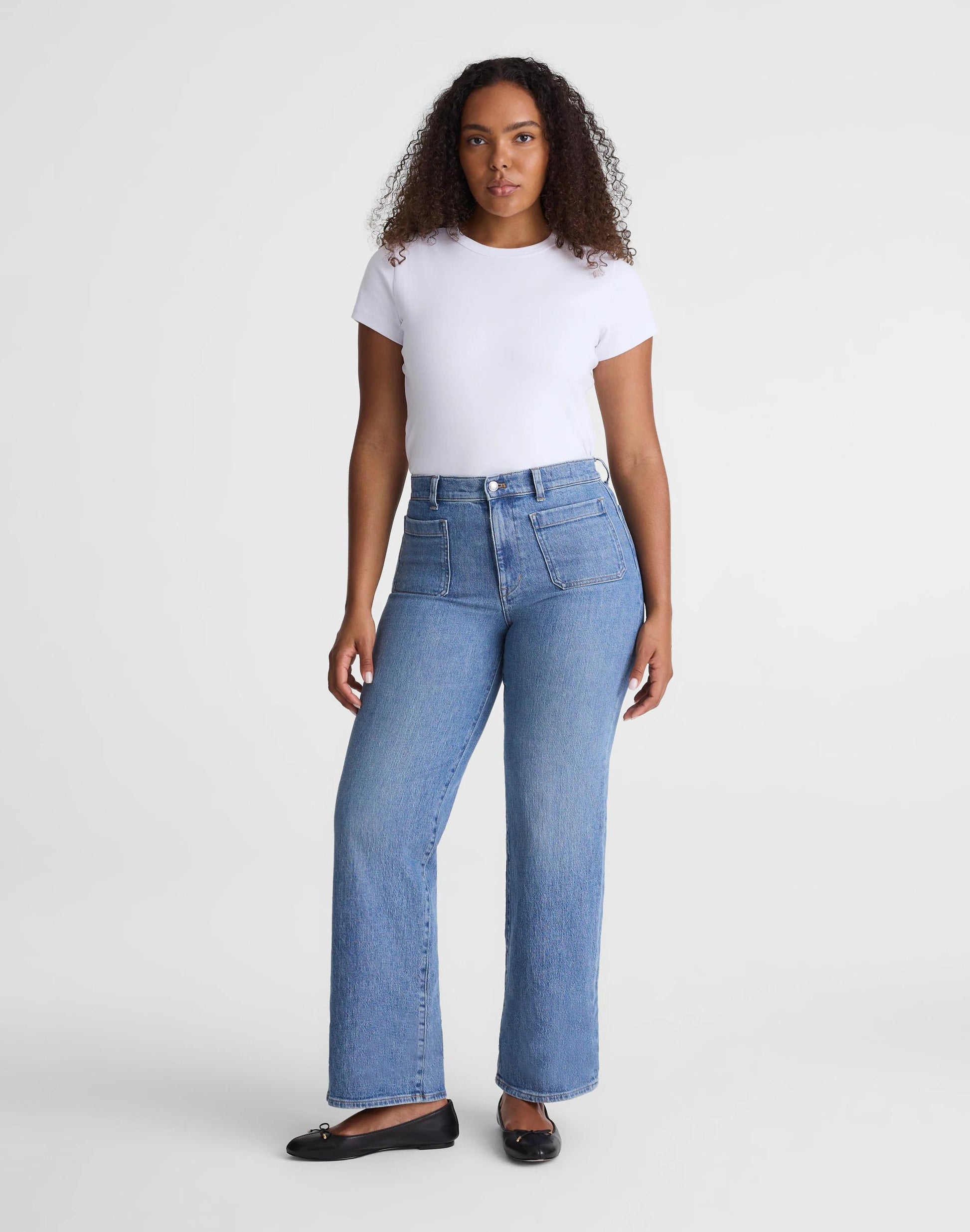 The Curvy Emmett Wide-Leg Jean Driftwater Wash | Madewell