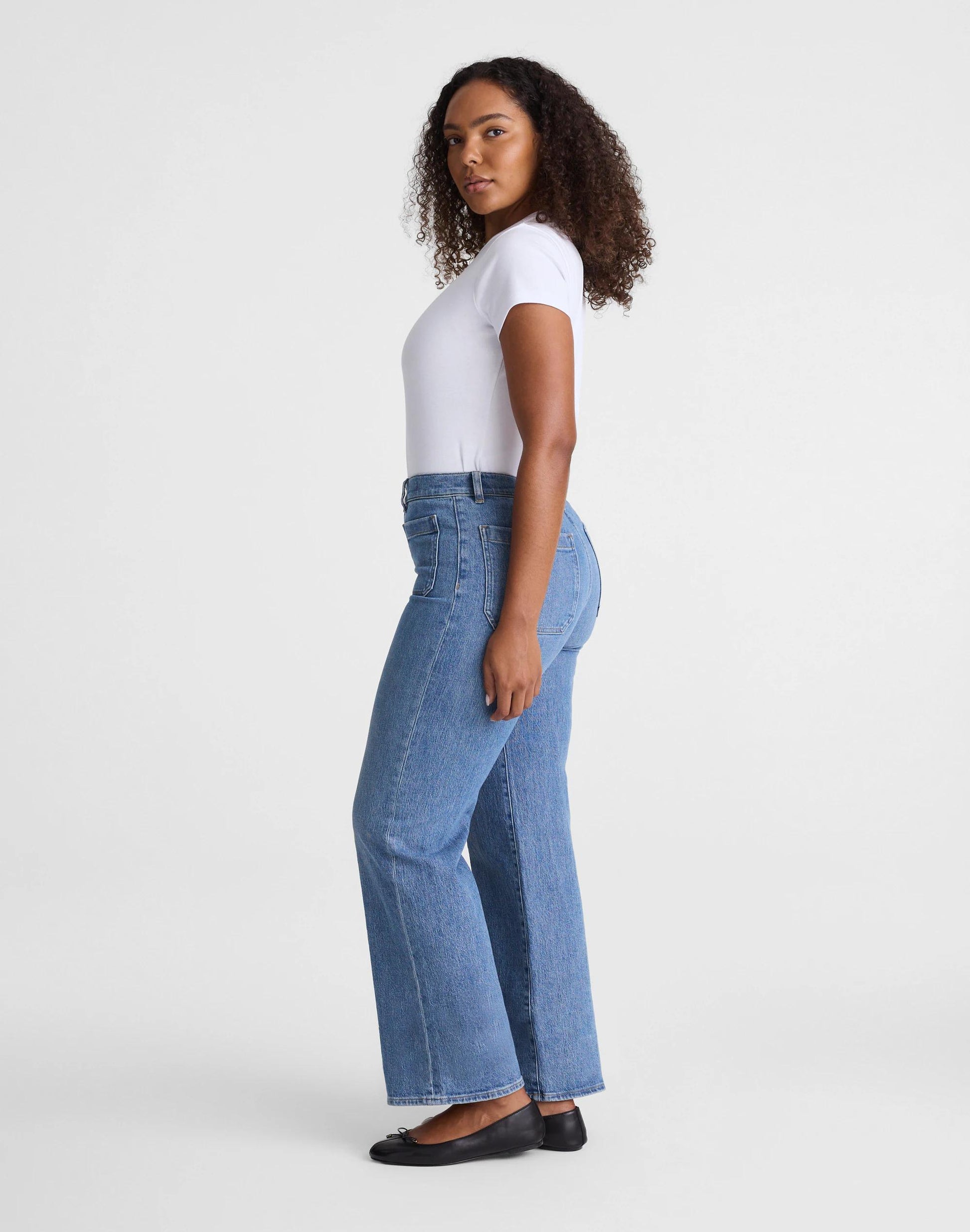 The Curvy Emmett Wide-Leg Jean Driftwater Wash | Madewell