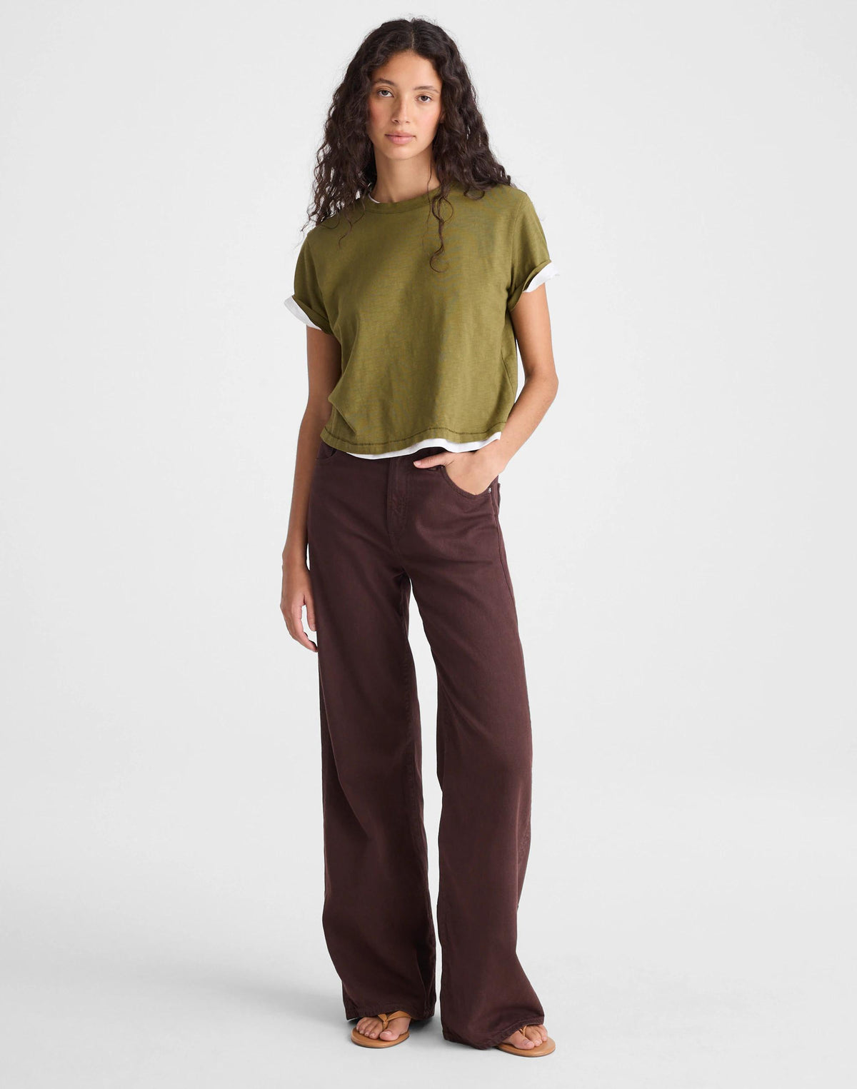 The Short Ultimate Wide-Leg Jean in Airy Denim Burnt Cocoa | Madewell