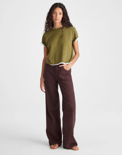 The Short Ultimate Wide-Leg Jean in Airy Denim Burnt Cocoa | Madewell