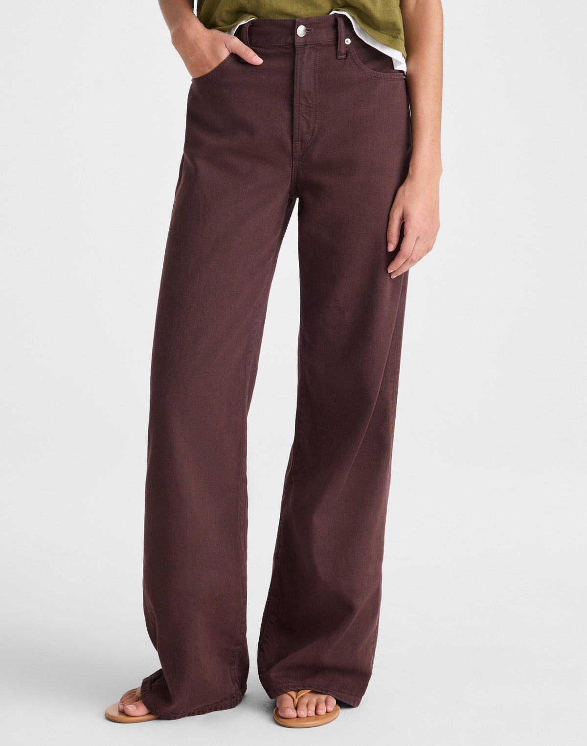 The Short Ultimate Wide-Leg Jean in Airy Denim Burnt Cocoa | Madewell