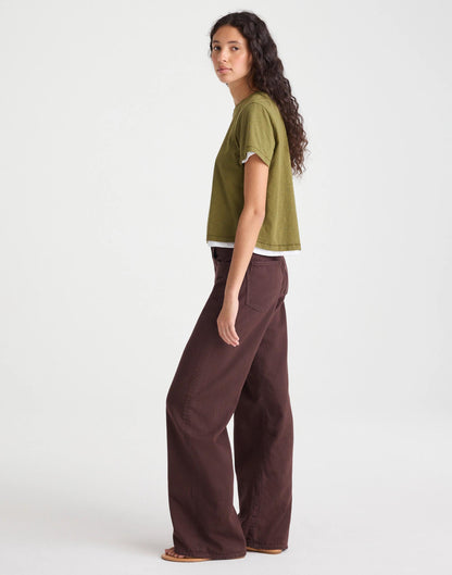The Short Ultimate Wide-Leg Jean in Airy Denim Burnt Cocoa | Madewell