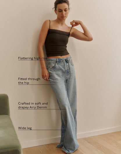 The Short Ultimate Wide-Leg Jean in Airy Denim Raebrook Wash | Madewell