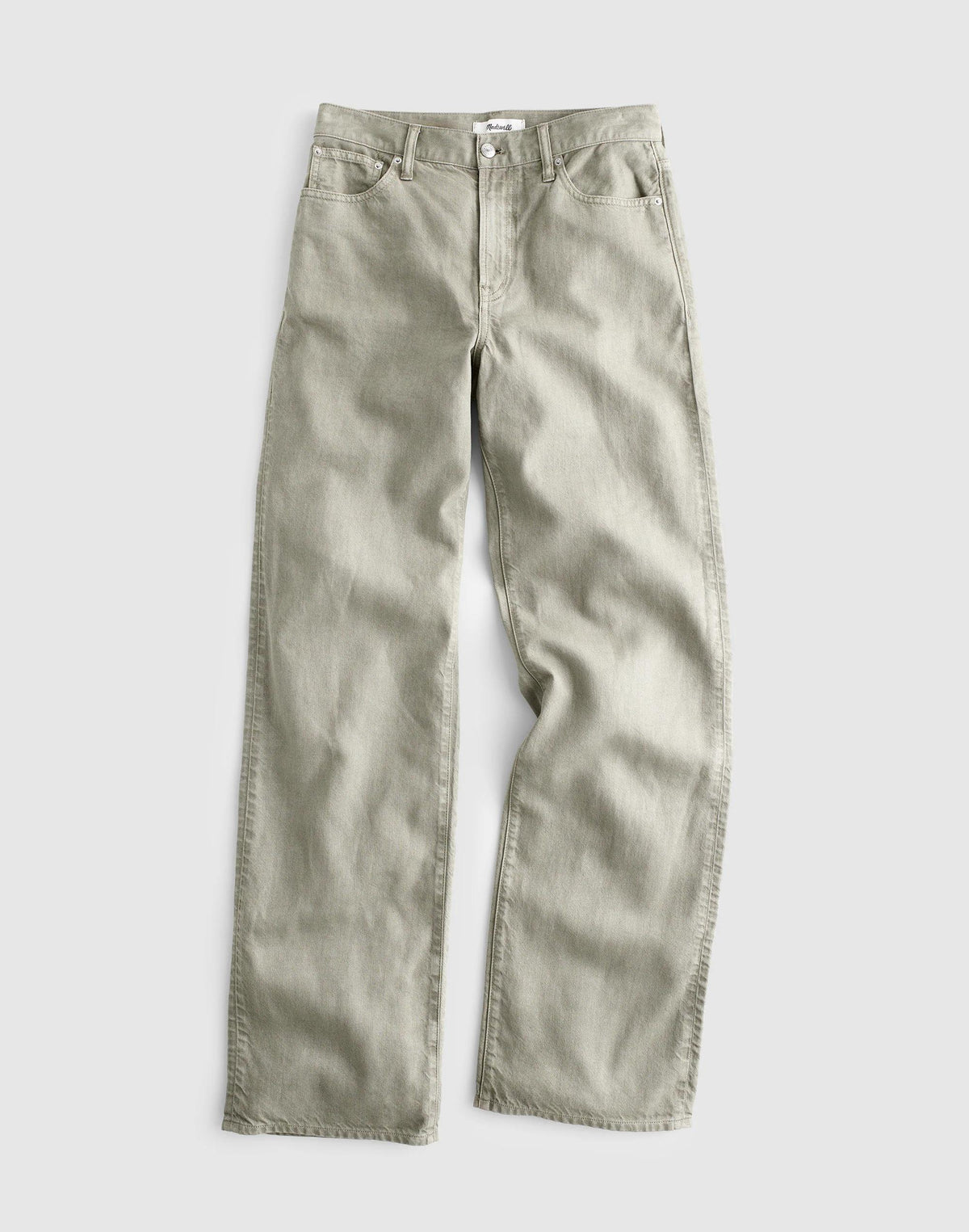 The Short Perfect Vintage Wide-Leg Jean in Airy Denim Chateau Olive | Madewell