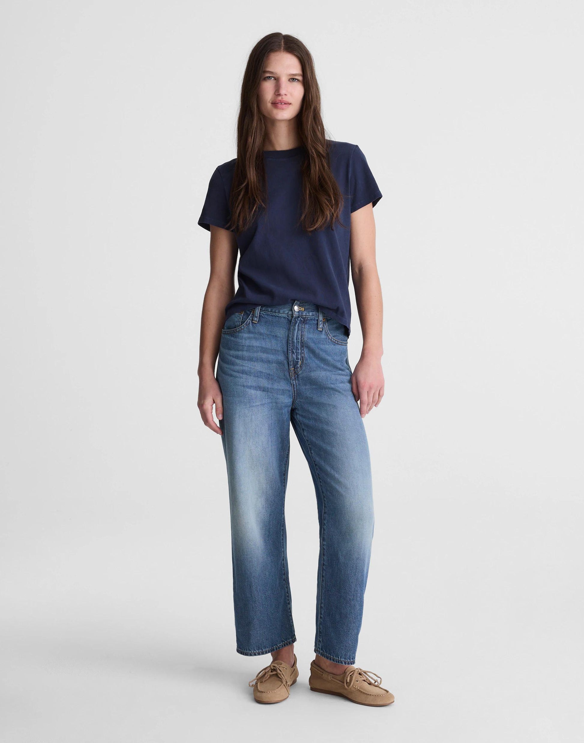 The Short Perfect Vintage Wide-Leg Crop Jean in Airy Denim Solstice Wash | Madewell