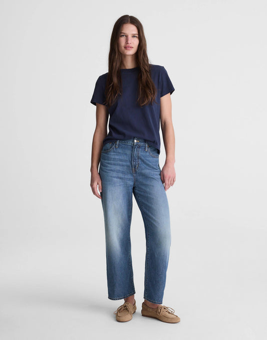 The Short Perfect Vintage Wide-Leg Crop Jean in Airy Denim Solstice Wash | Madewell
