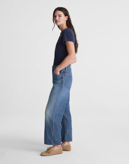 The Short Perfect Vintage Wide-Leg Crop Jean in Airy Denim Solstice Wash | Madewell
