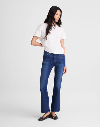 The Short Flare Crop Jean in Super Stretch Denim Osgoode Wash | Madewell