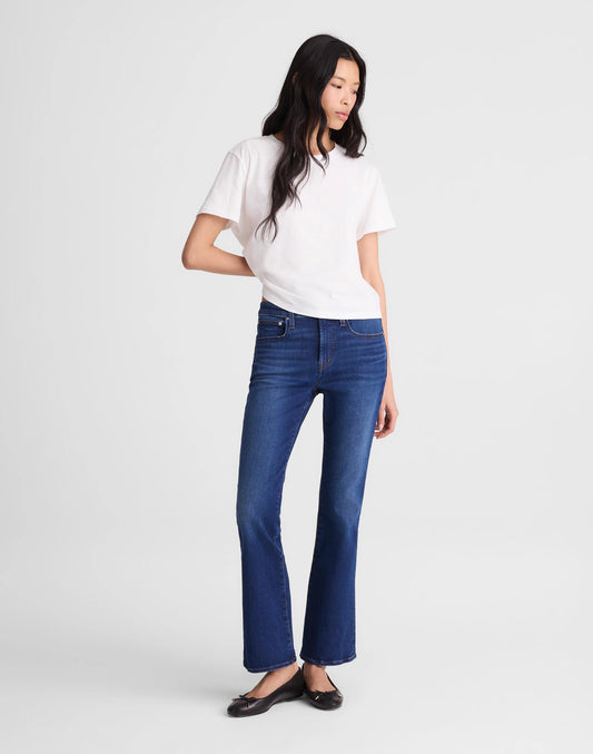 The Short Flare Crop Jean in Super Stretch Denim Osgoode Wash | Madewell