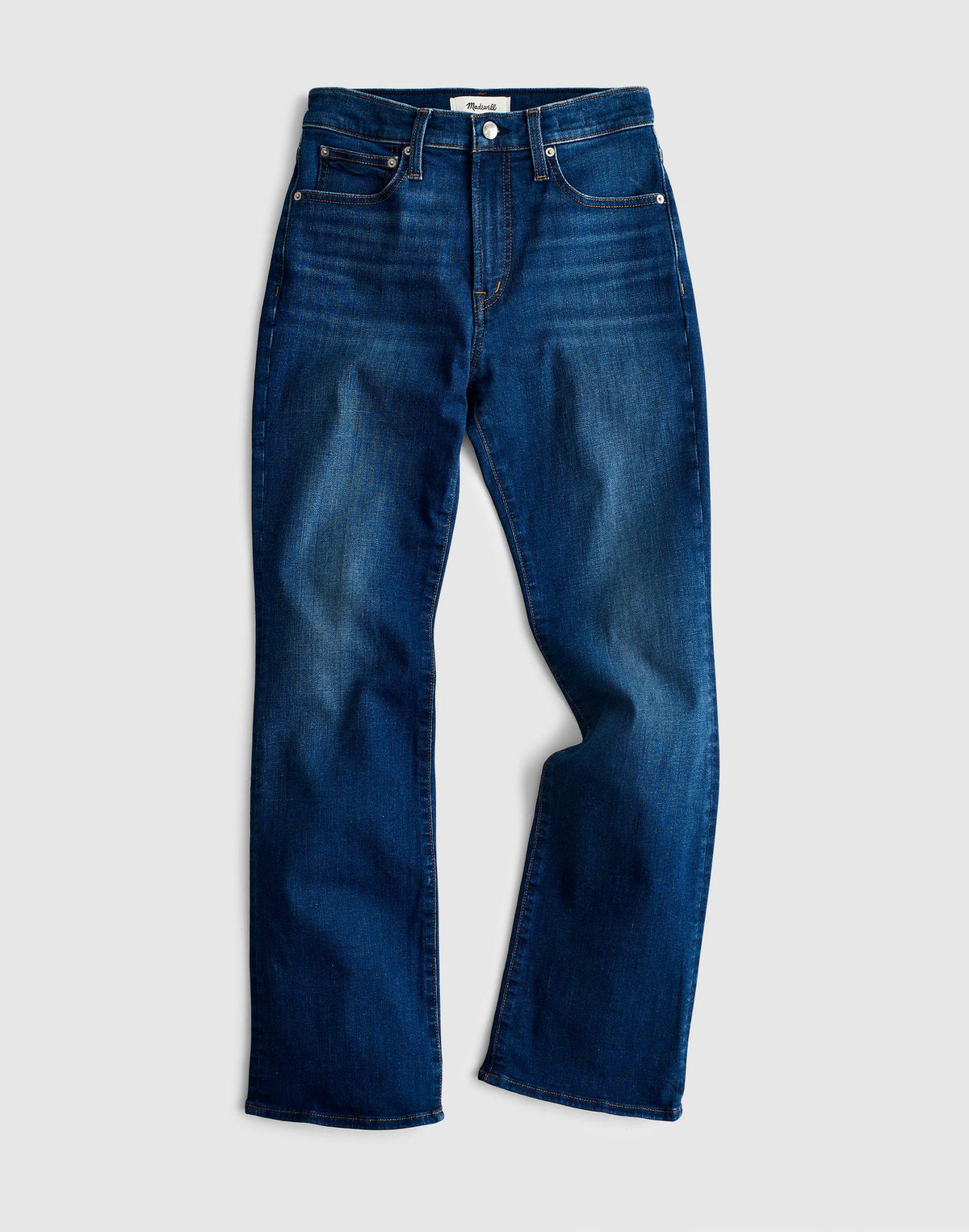 The Short Flare Crop Jean in Super Stretch Denim Osgoode Wash | Madewell