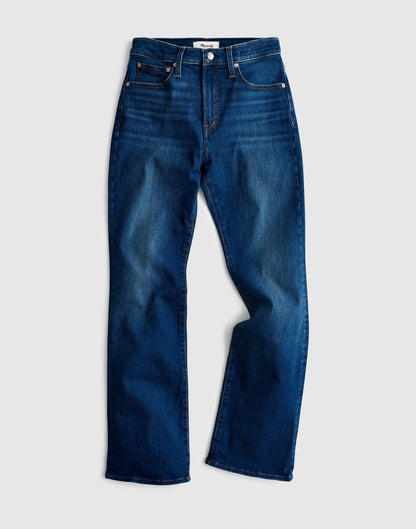 The Short Flare Crop Jean in Super Stretch Denim Osgoode Wash | Madewell
