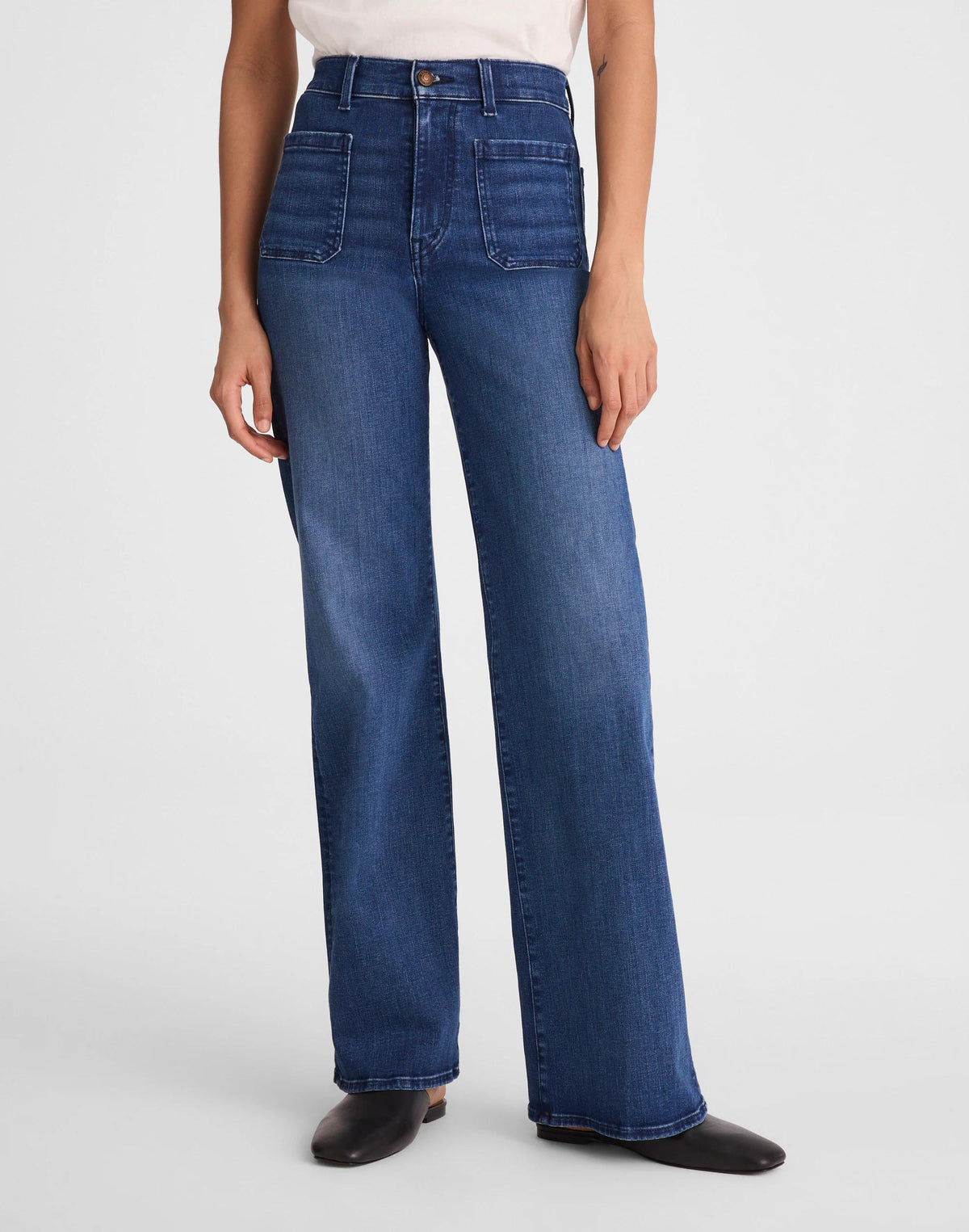 The Petite Emmy Wide-Leg Jean Pelion Wash | Madewell