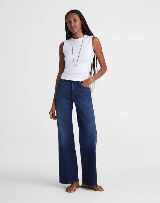 The Tall Wide-Leg Jean in Super Stretch Deep Ocean Wash | Madewell
