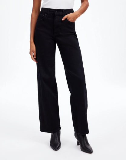 The Tall Perfect Vintage Wide-Leg Black Rinse Wash | Madewell