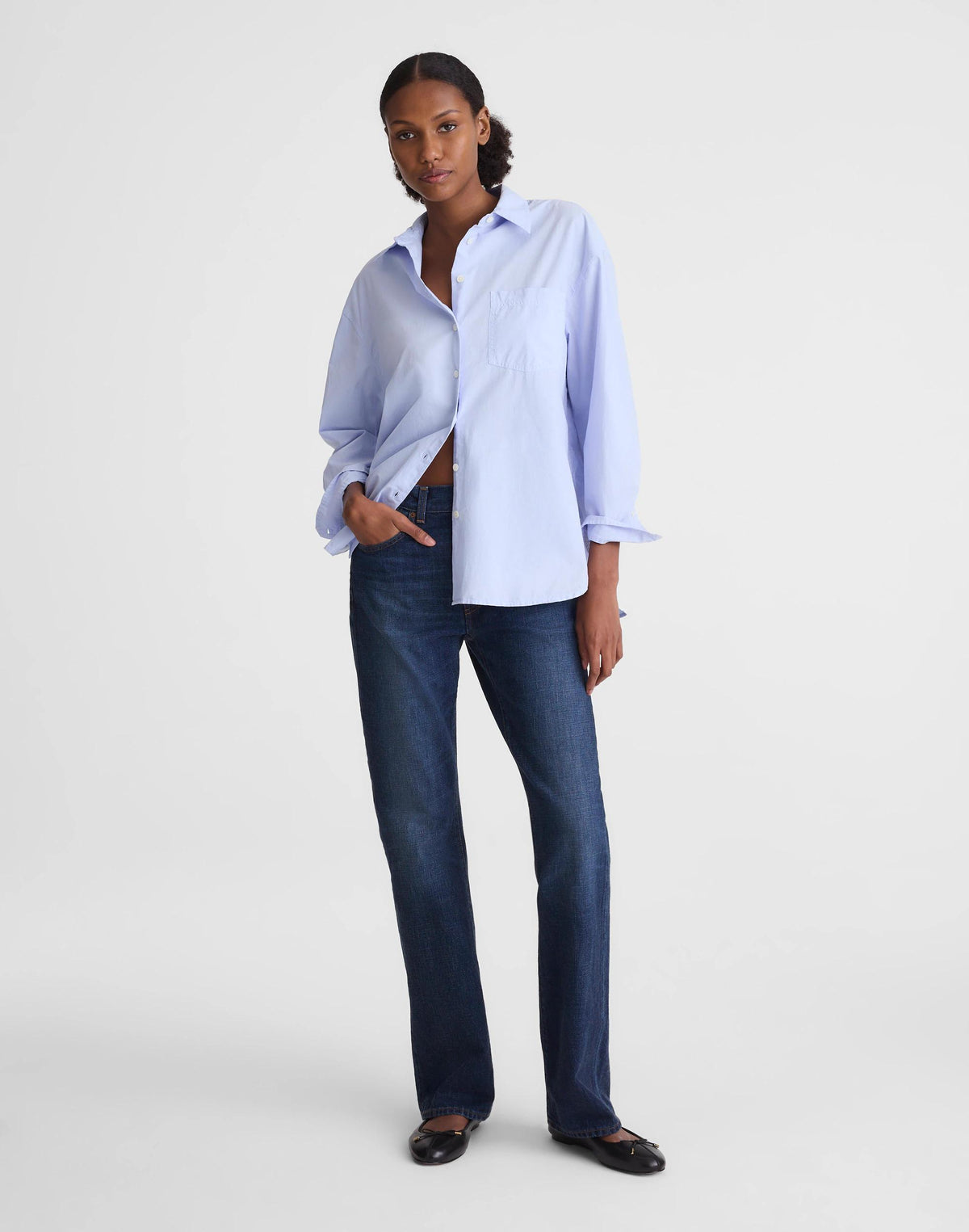 The Easy Shirt in Poplin Light Blue | Madewell