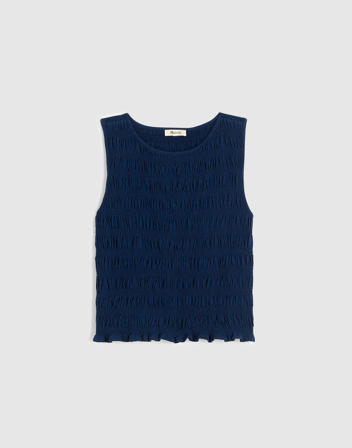Smocked Boatneck Tank Classic Indigo | Madewell