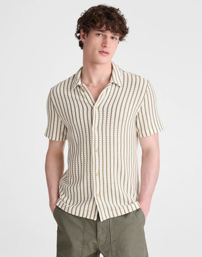 Textured-Knit Short-Sleeve Shirt Vintage Ivory | Madewell