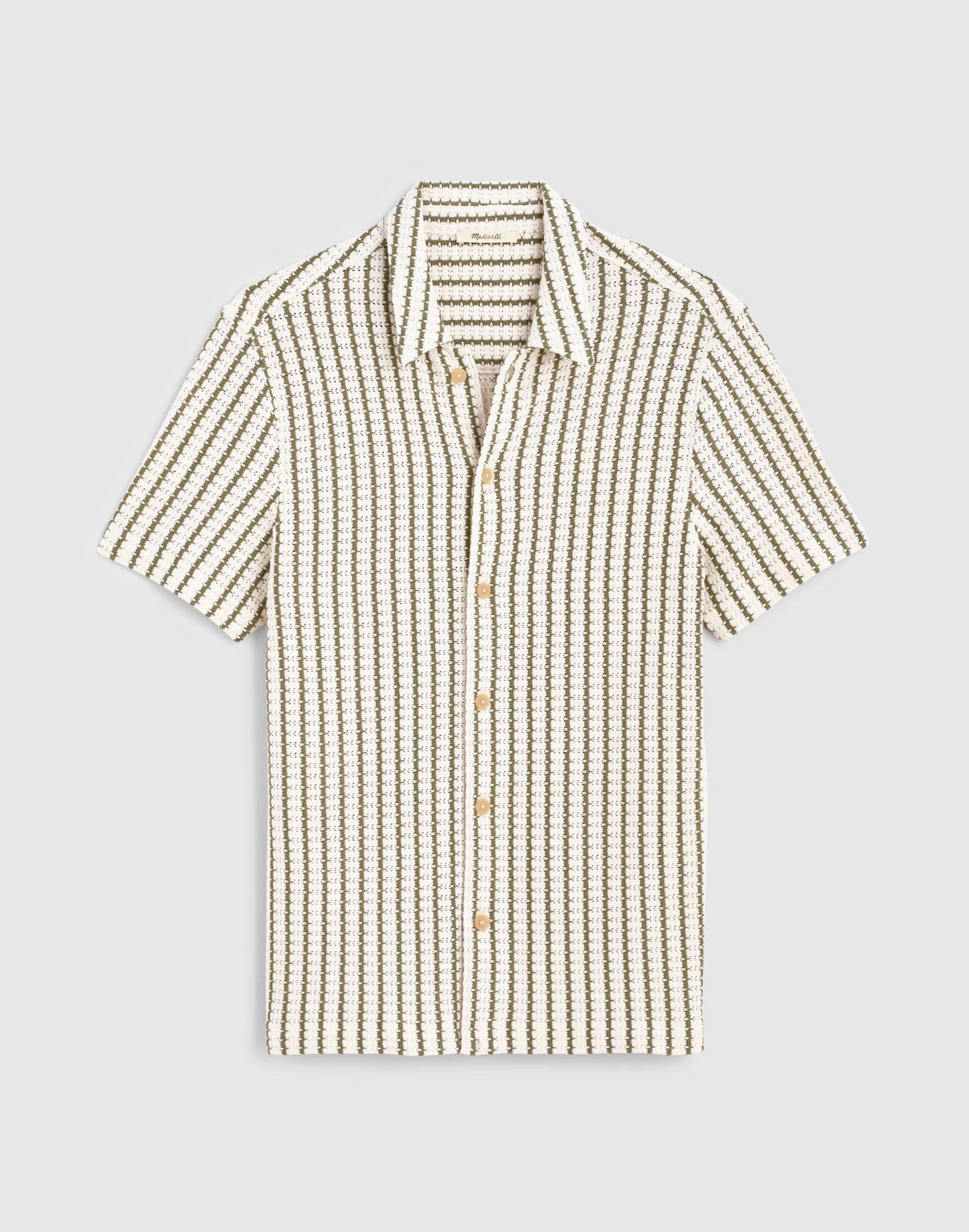 Textured-Knit Short-Sleeve Shirt Vintage Ivory | Madewell