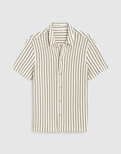 Textured-Knit Short-Sleeve Shirt Vintage Ivory | Madewell