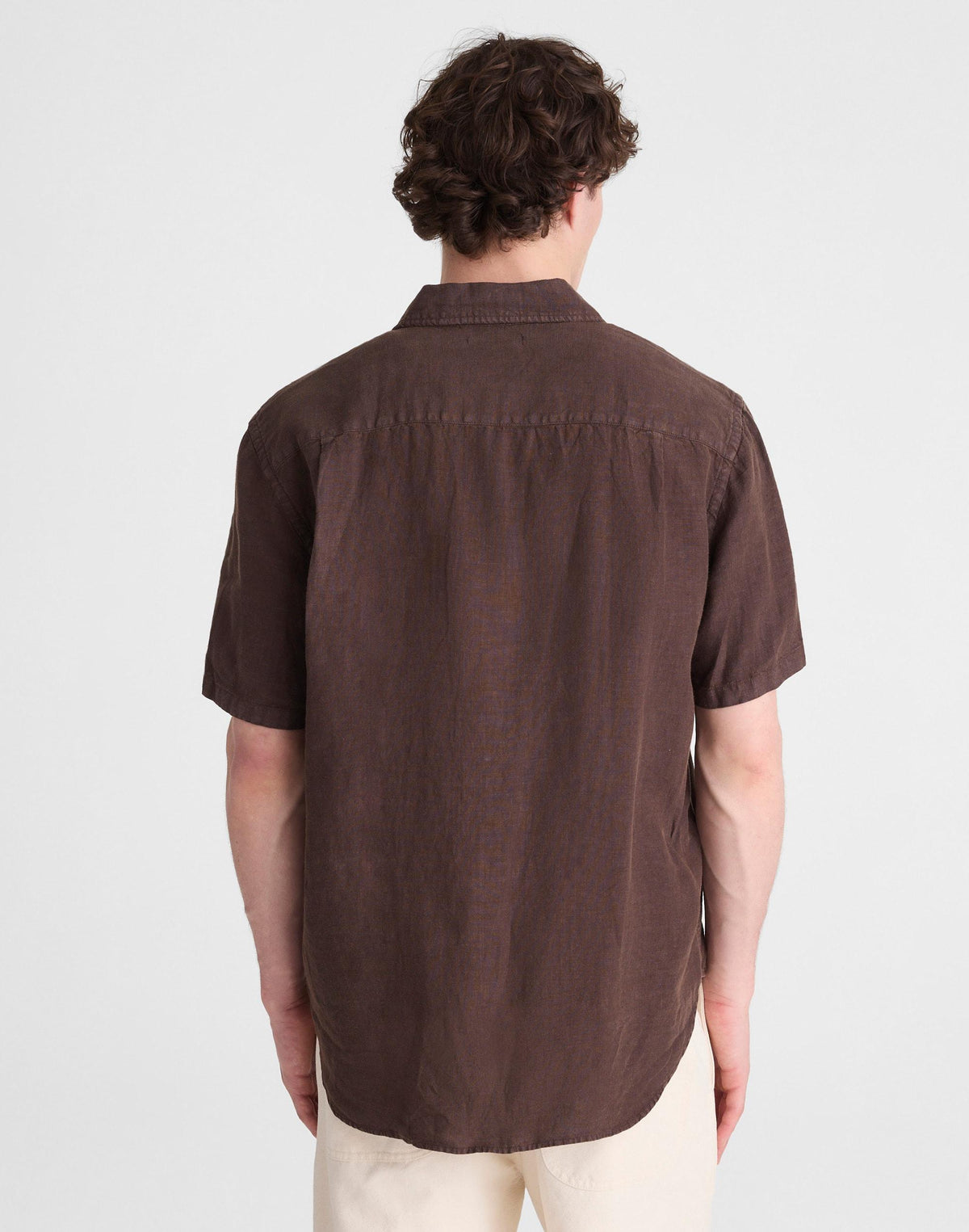 The Allday Short-Sleeve Shirt in Linen Chocolate | Madewell