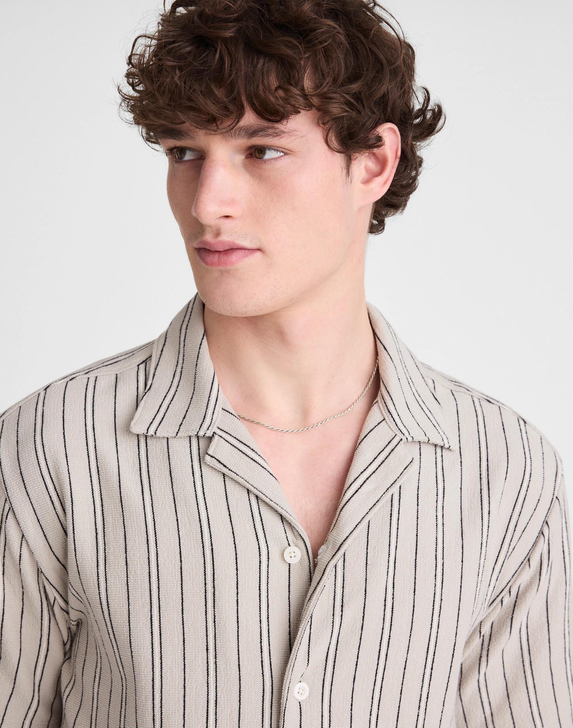 The Camp Shirt in Seaport Terry Dusty Celadon | Madewell