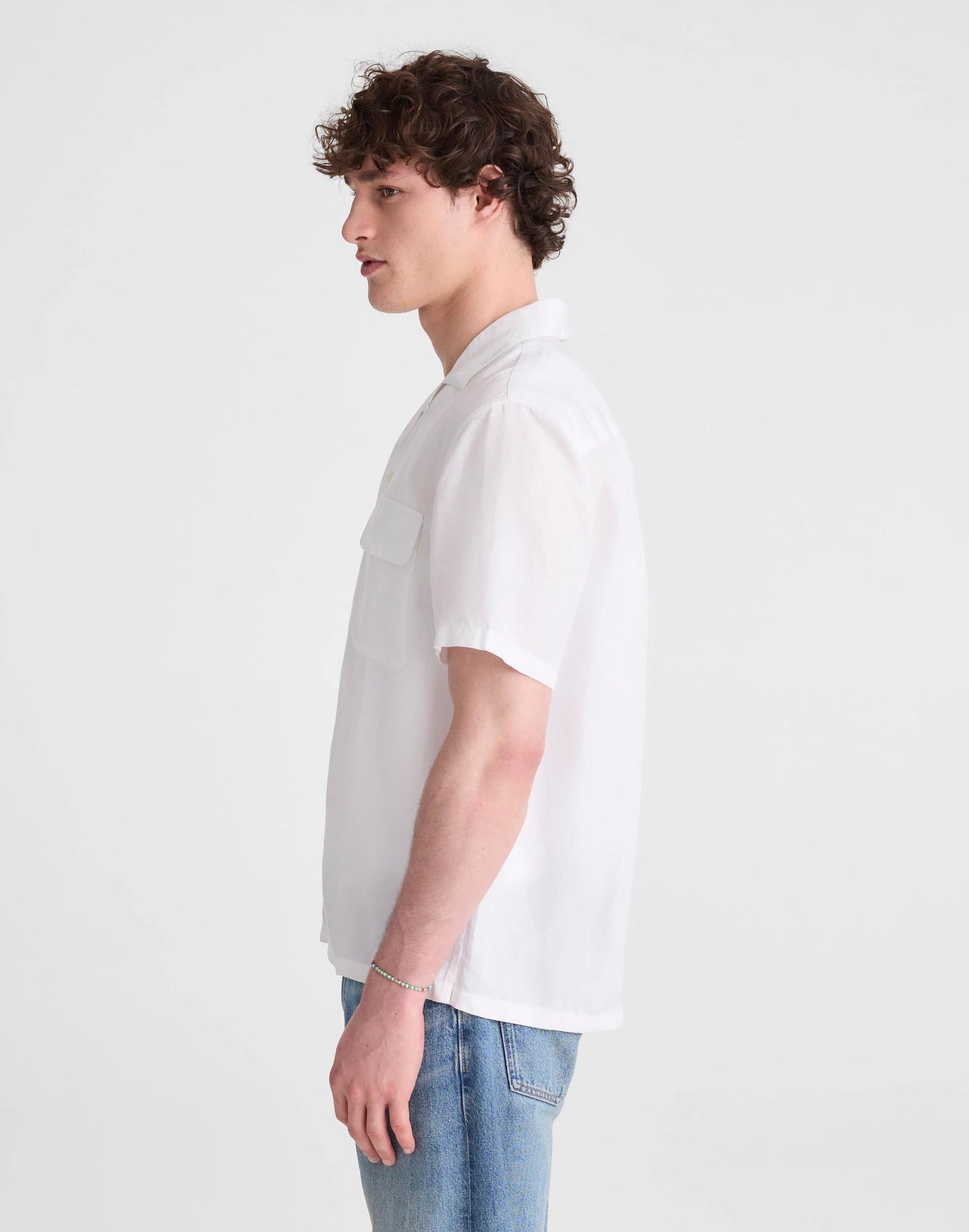 Short-Sleeve Camp Shirt in Archive Linen Blend White | Madewell
