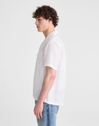 Short-Sleeve Camp Shirt in Archive Linen Blend White | Madewell
