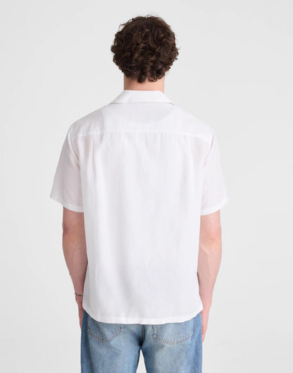 Short-Sleeve Camp Shirt in Archive Linen Blend White | Madewell