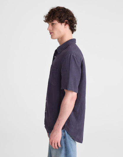 The Allday Short-Sleeve Shirt in Linen Ink | Madewell