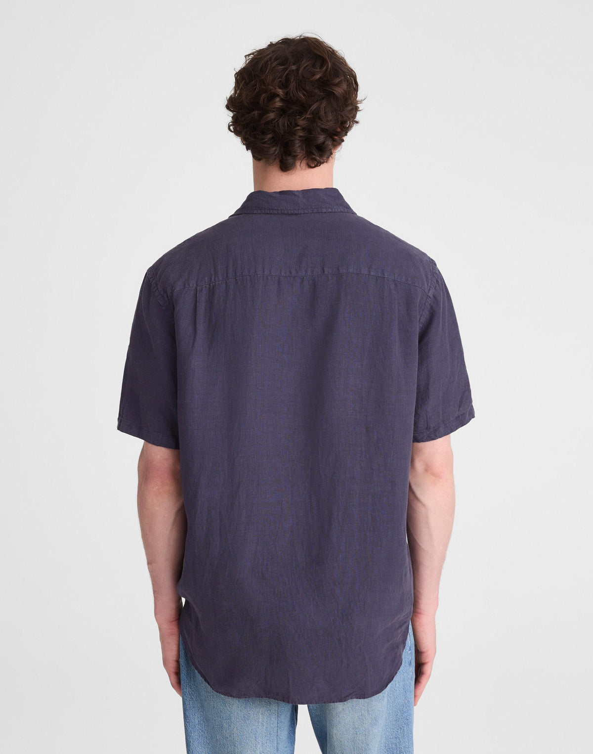The Allday Short-Sleeve Shirt in Linen Ink | Madewell