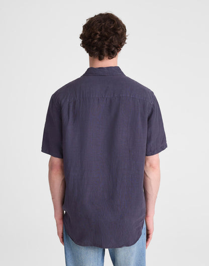 The Allday Short-Sleeve Shirt in Linen Ink | Madewell