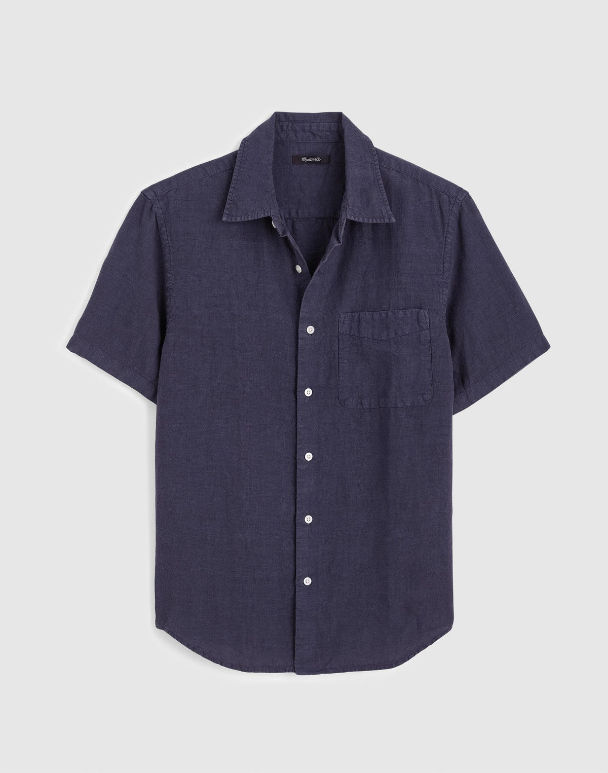 The Allday Short-Sleeve Shirt in Linen Ink | Madewell