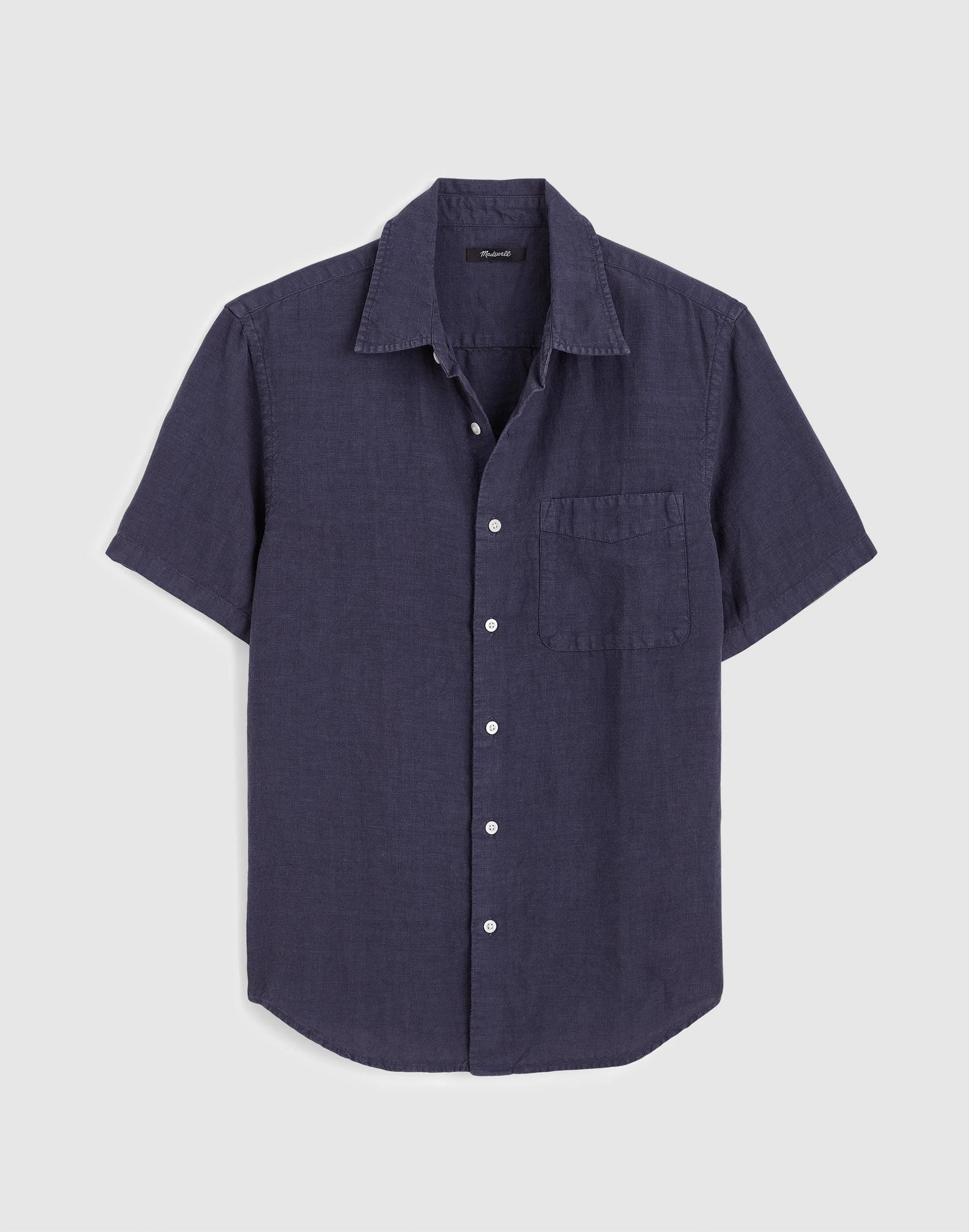 The Allday Short-Sleeve Shirt in Linen Ink | Madewell