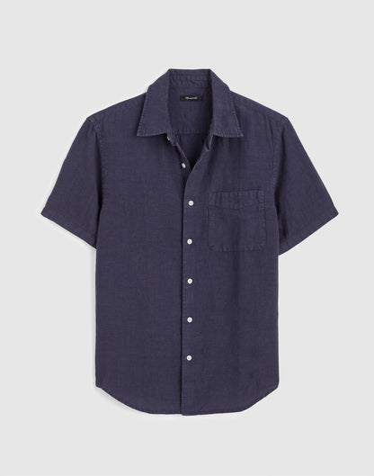 The Allday Short-Sleeve Shirt in Linen Ink | Madewell