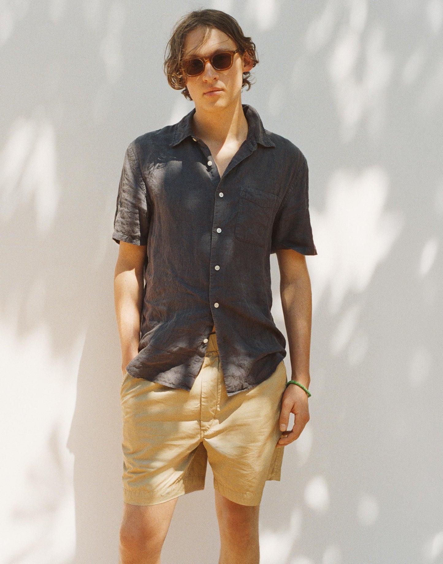 The Allday Short-Sleeve Shirt in Linen Ink | Madewell