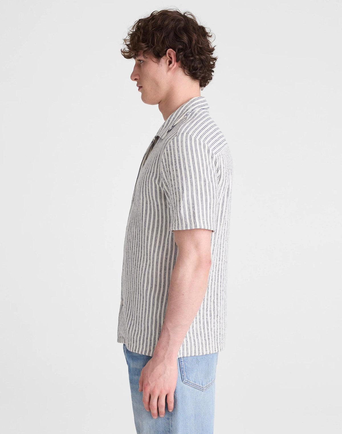 The Camp Shirt in Seaport Terry Petrol Navy | Madewell