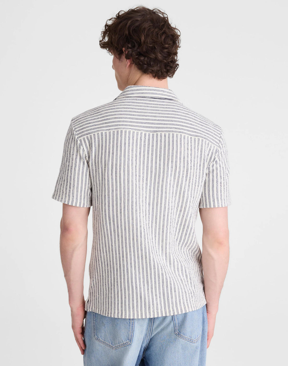The Camp Shirt in Seaport Terry Petrol Navy | Madewell