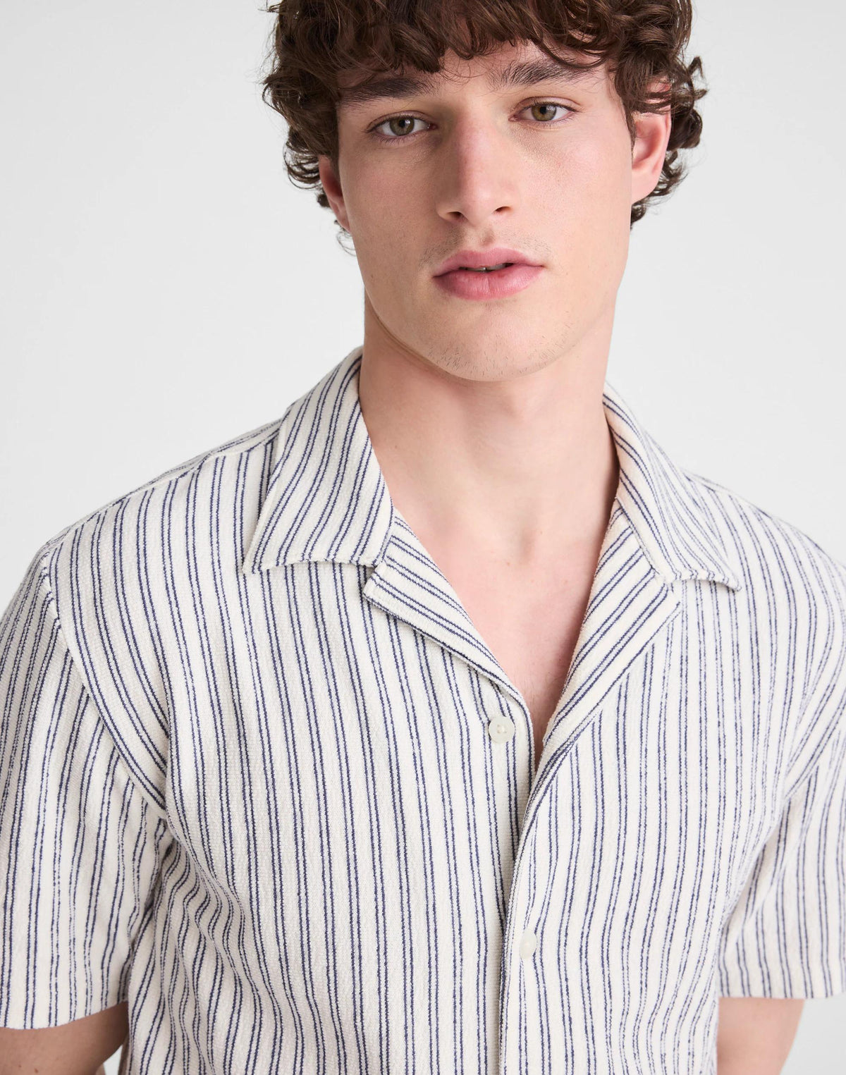 The Camp Shirt in Seaport Terry Petrol Navy | Madewell