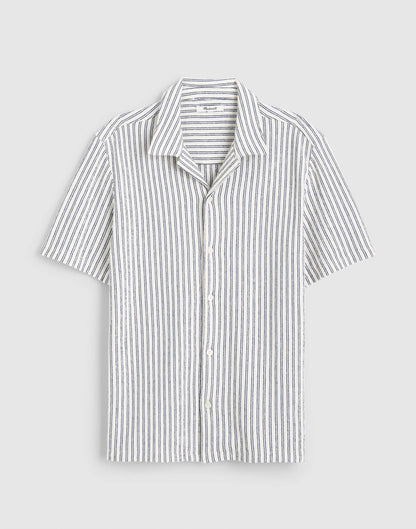 The Camp Shirt in Seaport Terry Petrol Navy | Madewell