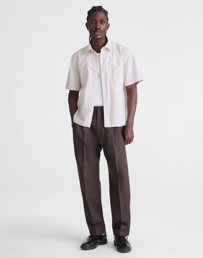 Boxy Cropped Shirt in Crisp Poplin Mini Shirting Stripe | Madewell