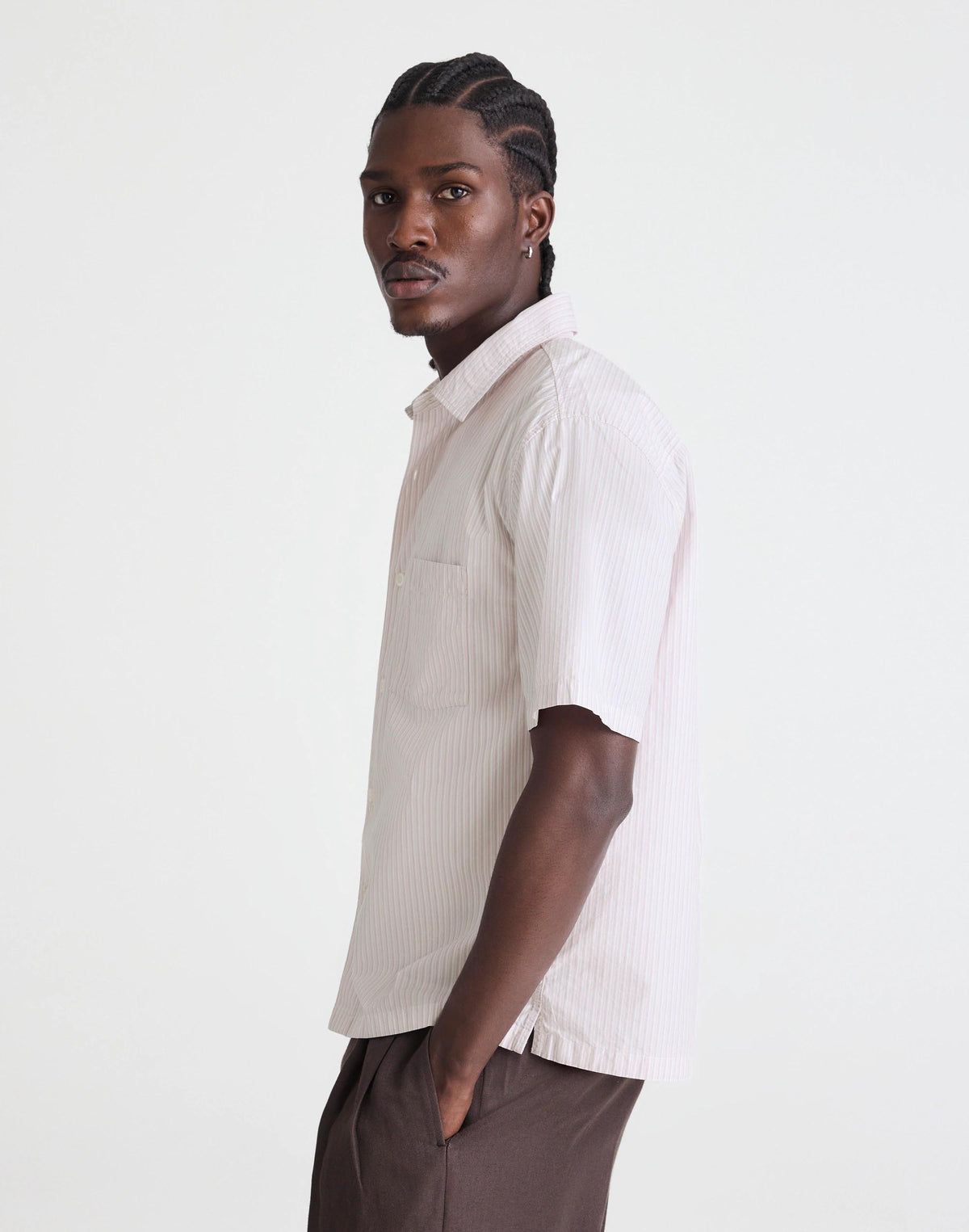 Boxy Cropped Shirt in Crisp Poplin Mini Shirting Stripe | Madewell