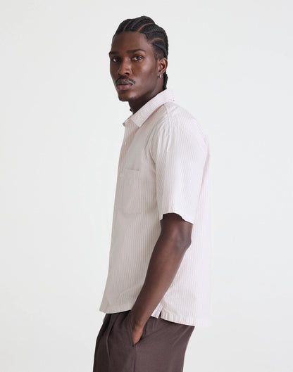 Boxy Cropped Shirt in Crisp Poplin Mini Shirting Stripe | Madewell