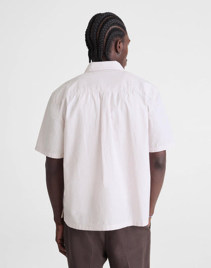 Boxy Cropped Shirt in Crisp Poplin Mini Shirting Stripe | Madewell
