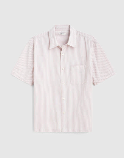Boxy Cropped Shirt in Crisp Poplin Mini Shirting Stripe | Madewell