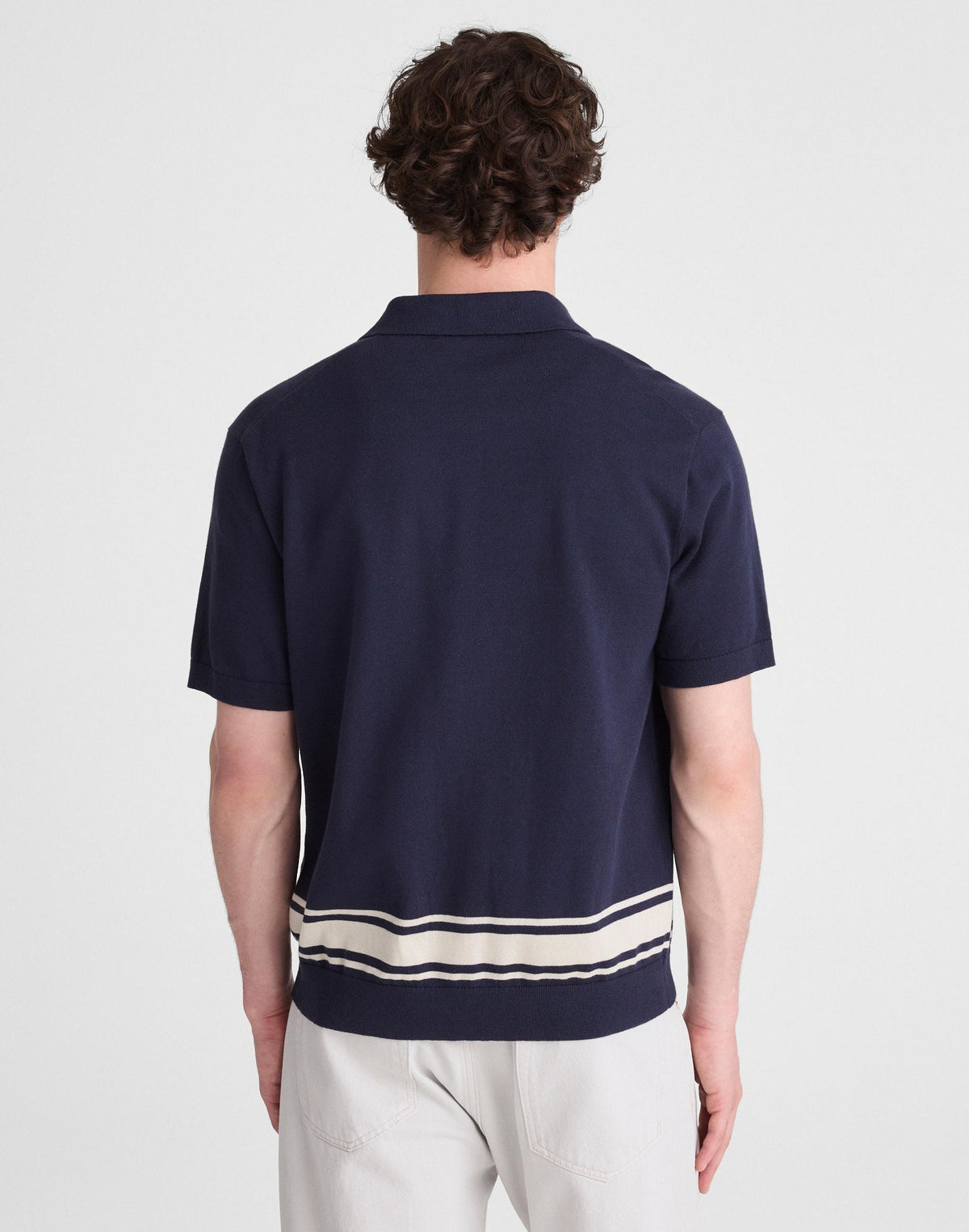 Knit Button-Up Shirt in Border Stripe Ink | Madewell